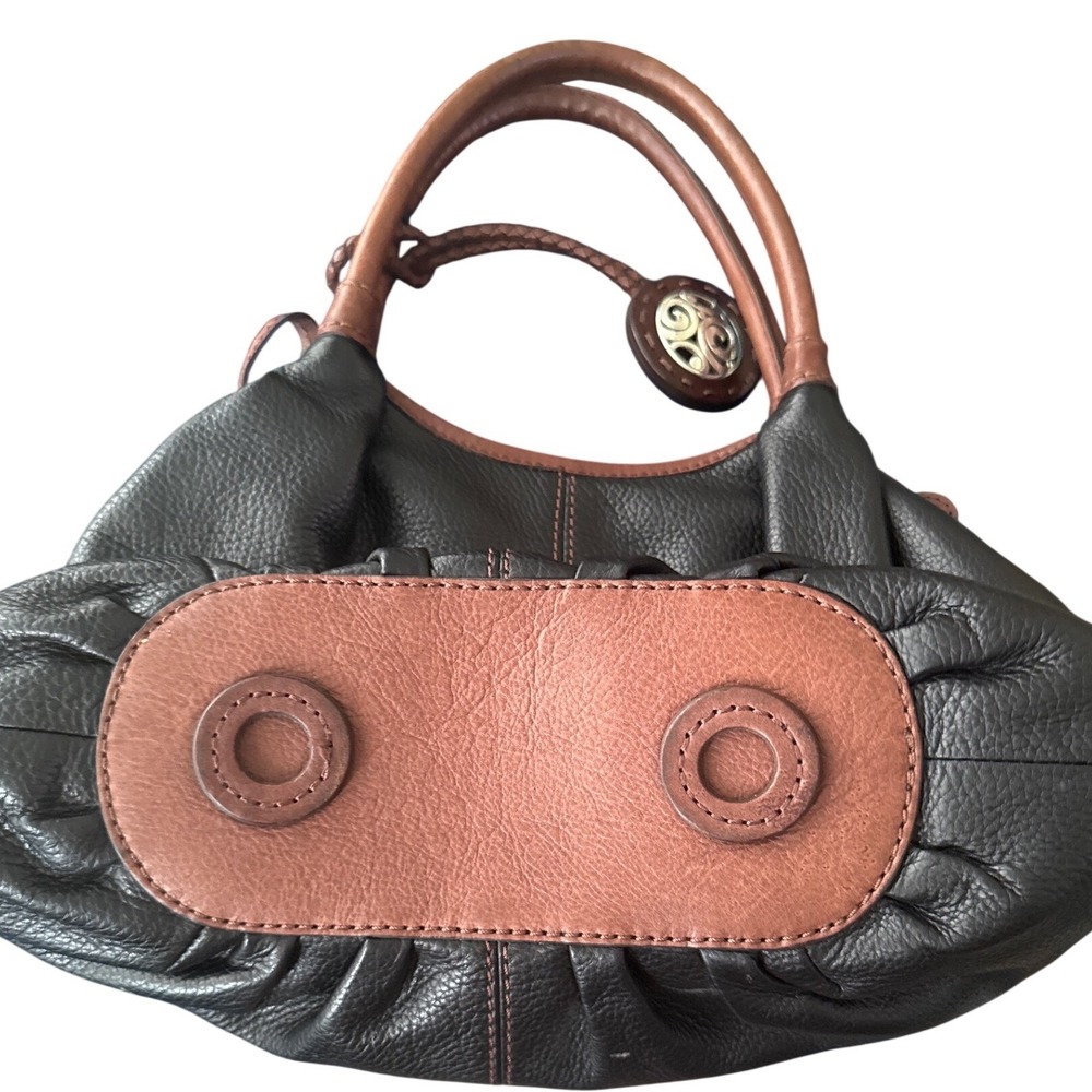 Brighton Tatum London groove Black Pebbled Slouchy Leather HOBO Shoulder Bag EUC - Picture 5 of 14